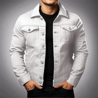Men's Cotton Polo Denim Jacket | Multi-Pocket Detail