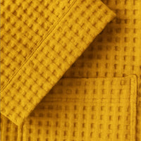Men's Cotton Waffle Lightweight Bathrobe | Shawl Collar Spa Belt Side