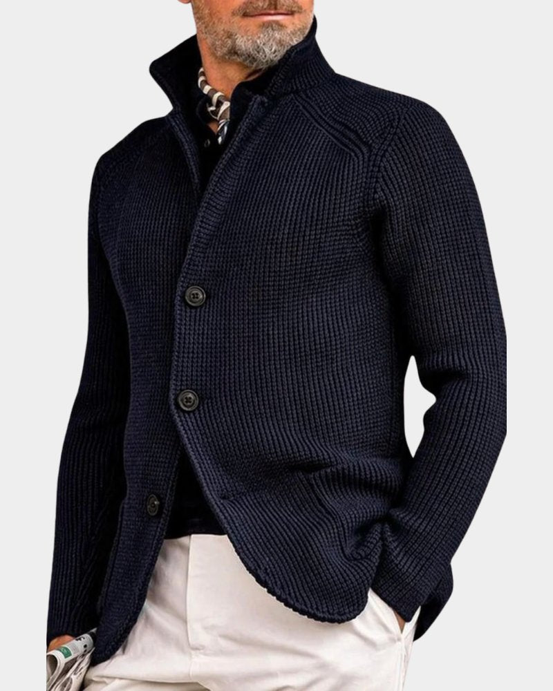 Men's Cozy Coat | Stand Collar Relaxed Fit Front