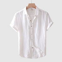 Men's Crinkle Bologna Linen Shirt | Short Sleeve Detail