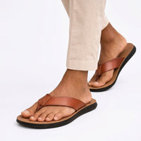 Men's Cushioned Leather Toe Post Shoes Detail