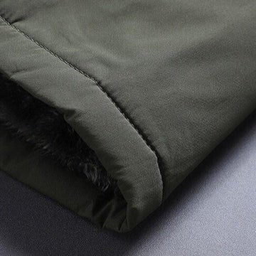 Men's Detachable Hood Hooded Winter Jacket | Insulated Close Up