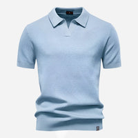 Men's Diamond Knit Polo Top Close Up