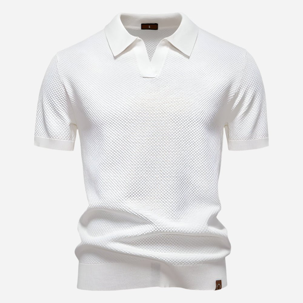 Men's Diamond Knit Polo Top Hero