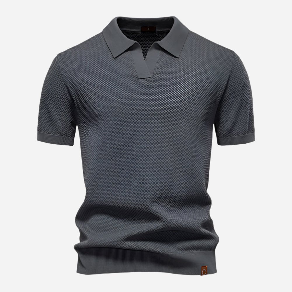 Men's Diamond Knit Polo Top Lifestyle