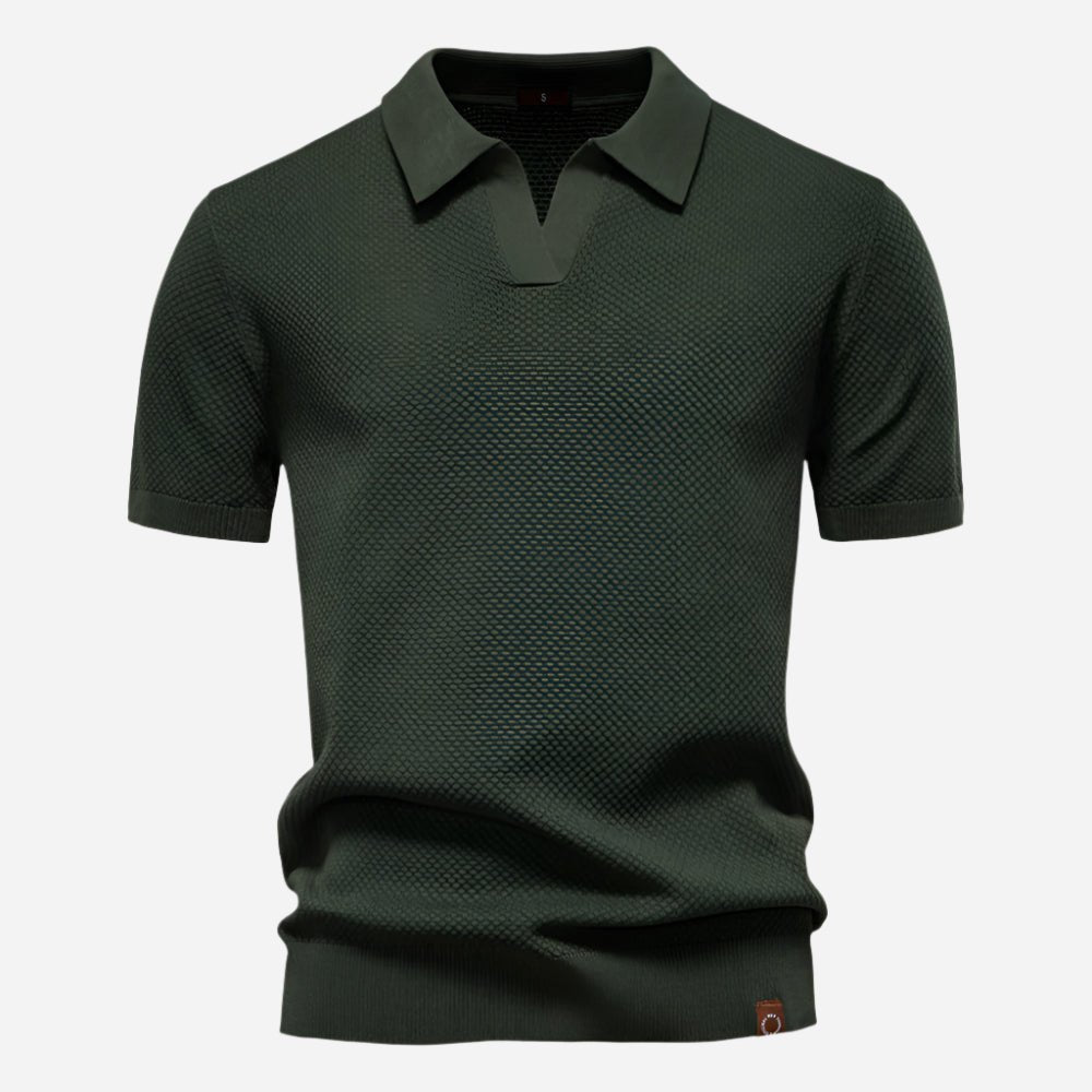 Men's Diamond Knit Polo Top Side