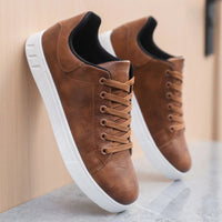 Men's Distressed Leather Sneaker Shoes Lifestyle