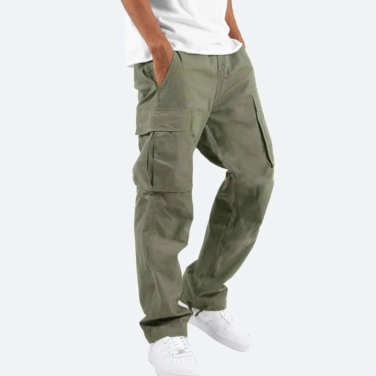 Men's Drawstring Cargo Pants Front