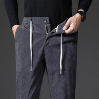 Men's Drawstring Corduroy Chinos | Tailored Casual Fit Lifestyle