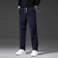 Men's Drawstring Corduroy Chinos | Tailored Casual Fit Side