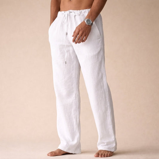 Men's Drawstring Linen Pants Hero