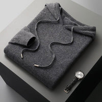 Men's Drawstring Merino Hoodie | Wool Knit Back