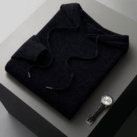 Men's Drawstring Merino Hoodie | Wool Knit Detail