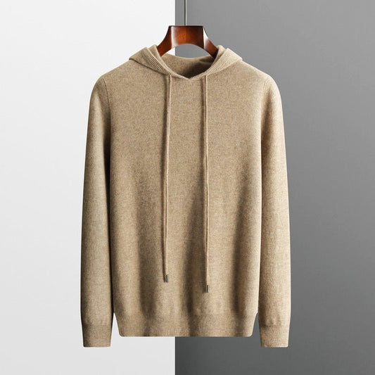 Men's Drawstring Merino Hoodie | Wool Knit Hero