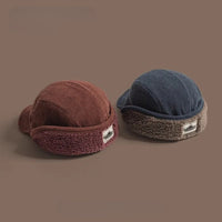 Men's Ear Flap Corduroy Hat | Insulated Winter Close Up