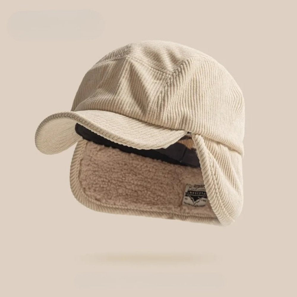 Men's Ear Flap Corduroy Hat | Insulated Winter Detail