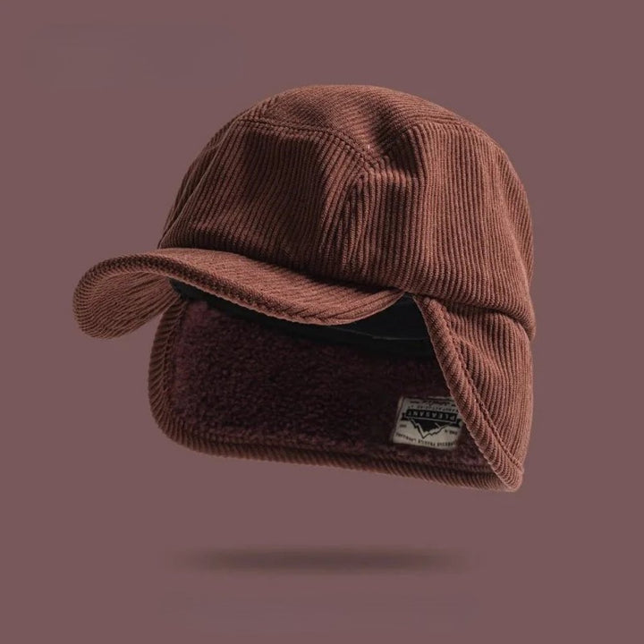 Men's Ear Flap Corduroy Hat | Insulated Winter Front