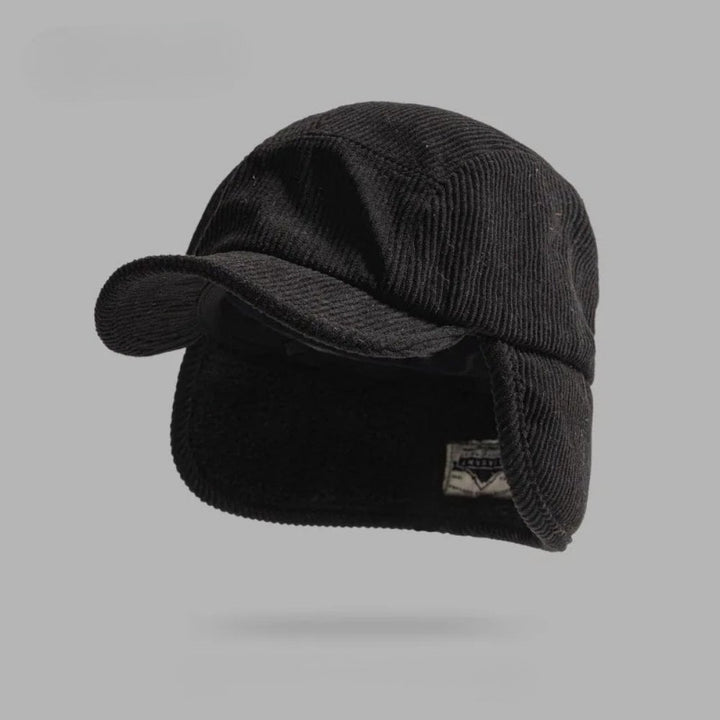 Men's Ear Flap Corduroy Hat | Insulated Winter Side