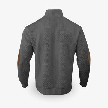 Men's Elbow Patch Pullover Sweater | Warm Knit Angle