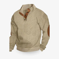 Men's Elbow Patch Pullover Sweater | Warm Knit Hero