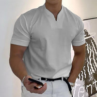 Men's Elegant Casual V-Neck Polo Shirts | Smart Everyday Close Up