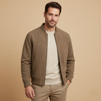 Men's Elegant Jacket | Ribbed Collar Smart Fit Front