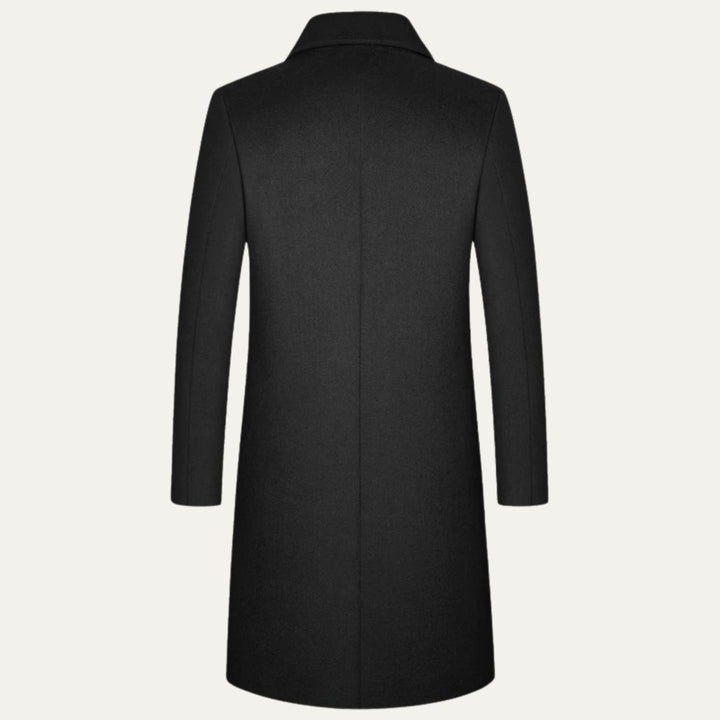 Men's Elegant Long Winter Coat | Single-Breasted Smart Fit Back