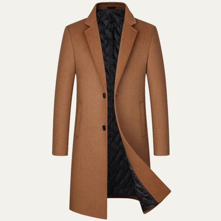 Men's Elegant Long Winter Coat | Single-Breasted Smart Fit Full