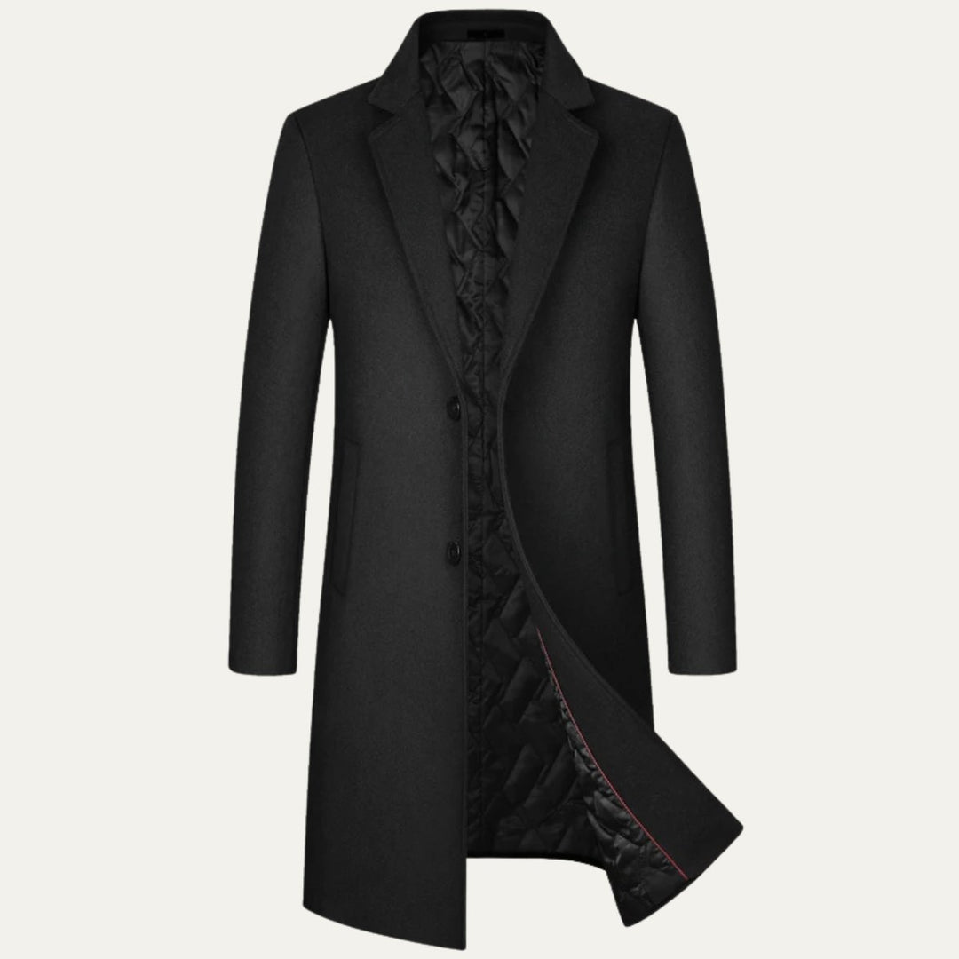 Men's Elegant Long Winter Coat | Single-Breasted Smart Fit Hero