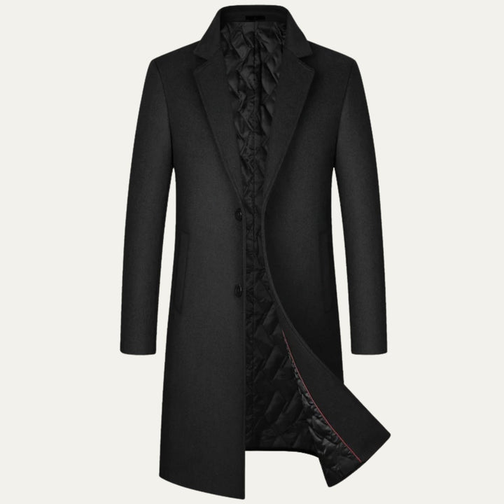 Men's Elegant Long Winter Coat | Single-Breasted Smart Fit Hero