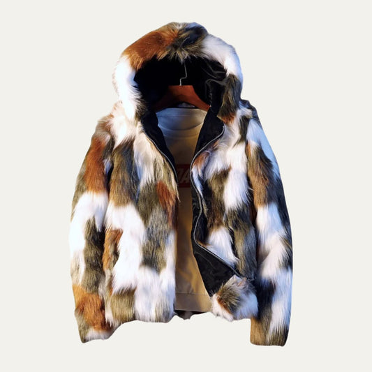 Men's Elegant Soft Fur Hooded Winter Jacket | Bomber Fit Hero