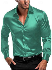 Men's Elegant Timeless Silk Shirt | Satin Sheen Italian Collar Close Up