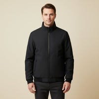 Men's Elegant Warm Lined Jacket | Fleece Bomber Collar Front
