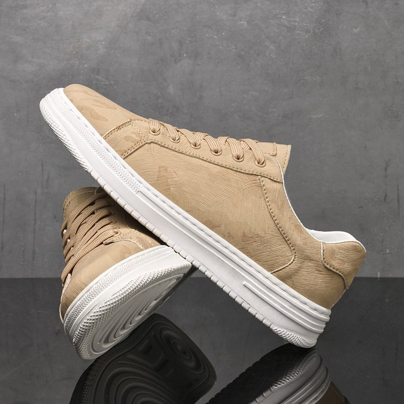 Men's Embossed Leather Sneakers | Casual Angle