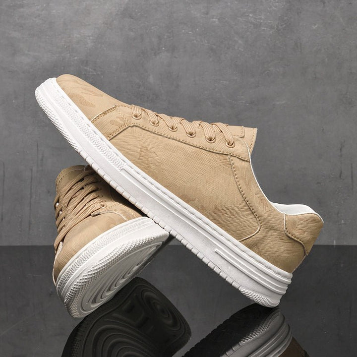 Men's Embossed Leather Sneakers | Casual Angle