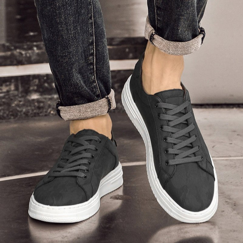 Men's Embossed Leather Sneakers | Casual Back