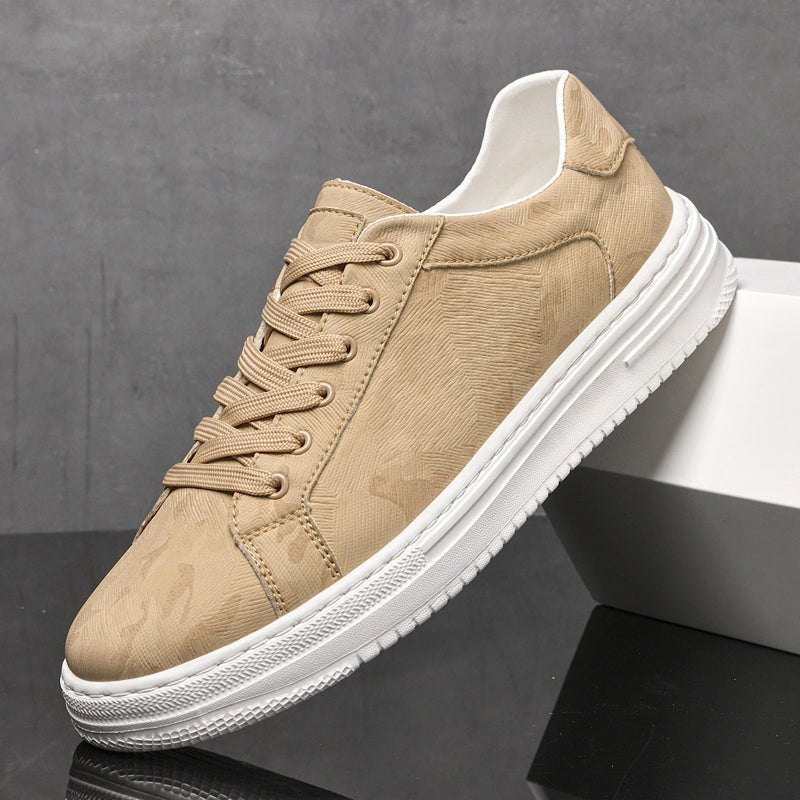 Men's Embossed Leather Sneakers | Casual Close Up