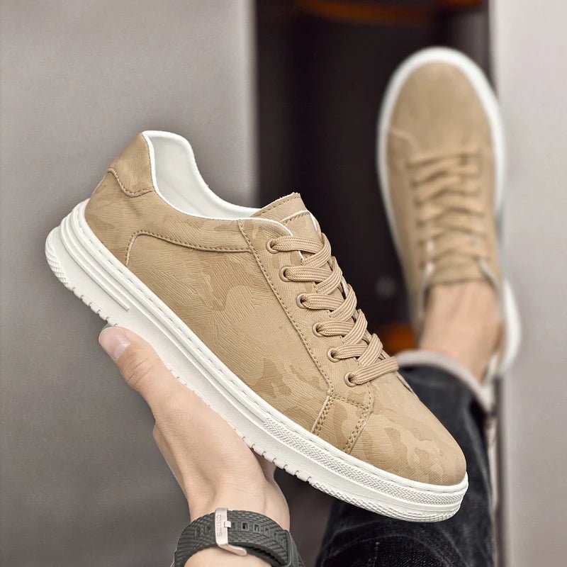 Men's Embossed Leather Sneakers | Casual Lifestyle