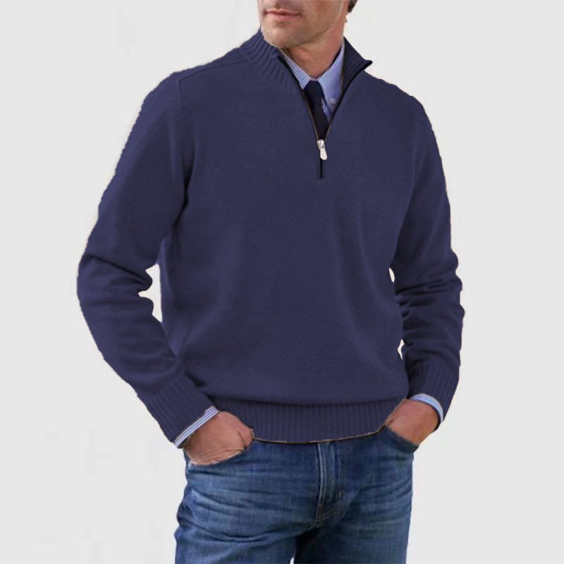 Men's Everyday Zip-Up Sweater | Quarter-Zip Mock Neck Fit Back