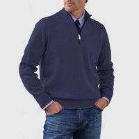Men's Everyday Zip-Up Sweater | Quarter-Zip Mock Neck Fit Back