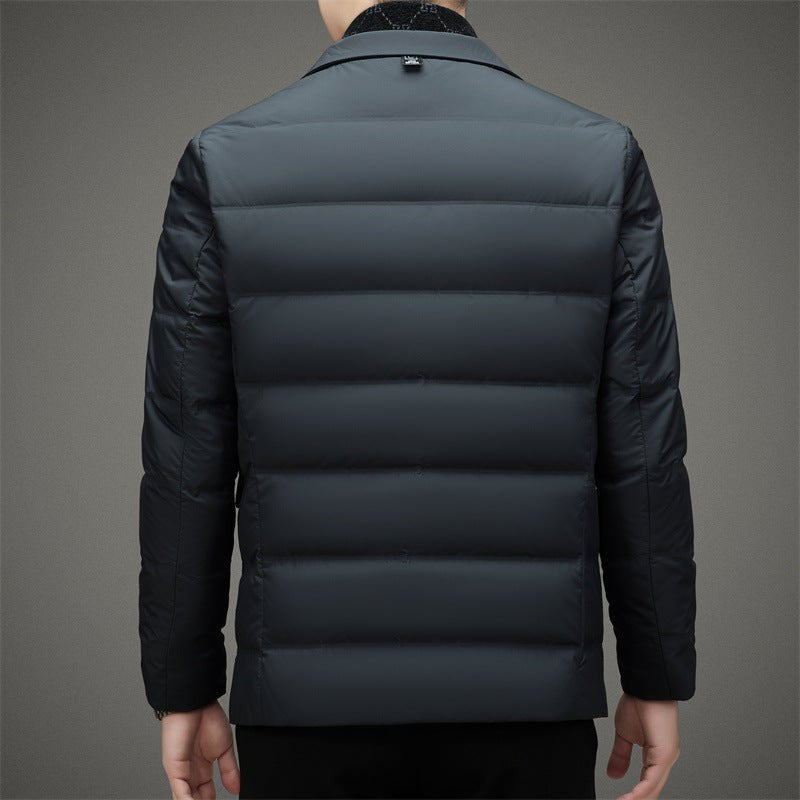 Men's Executive Down Jacket | Blazer Collar Duck Down Back