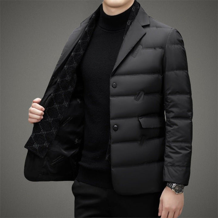 Men's Executive Down Jacket | Blazer Collar Duck Down Side