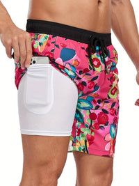 Men's Flamingo Print Beach Summer Swim Shorts Lifestyle