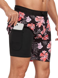 Men's Flamingo Print Beach Summer Swim Shorts View 12