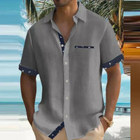 Men's Formal Short Sleeve Shirt | Bird Trim Smart Casual Side