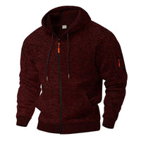 Men's Full Zip Hooded Jacket | Sleeve Pocket Outdoor Front