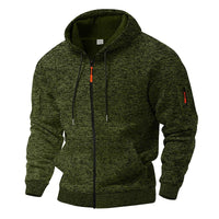 Men's Full Zip Hooded Jacket | Sleeve Pocket Outdoor Side