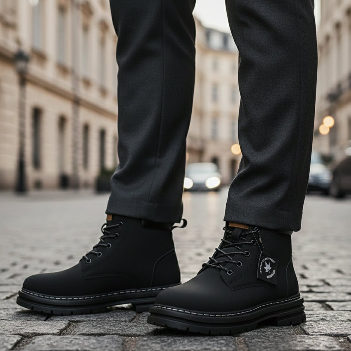 Men's Fur Lined Insulated Snow Boots | Chunky Lug Sole View 21