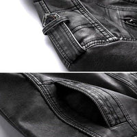 Men's Genuine Leather Jacket | Chest Pocket Classic Fit Detail