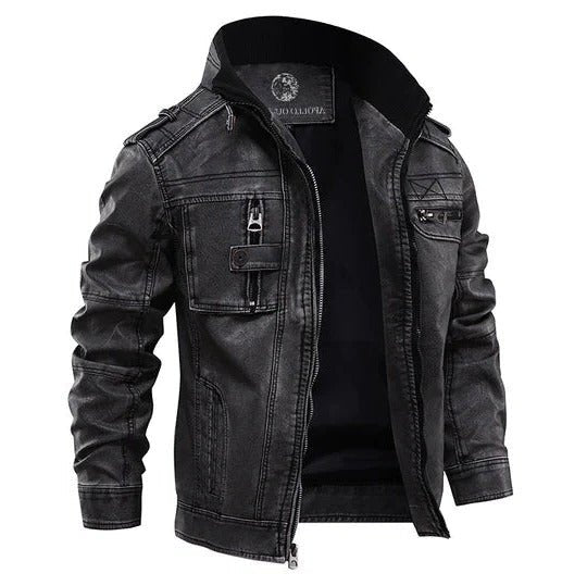 Men's Genuine Leather Jacket | Chest Pocket Classic Fit Hero